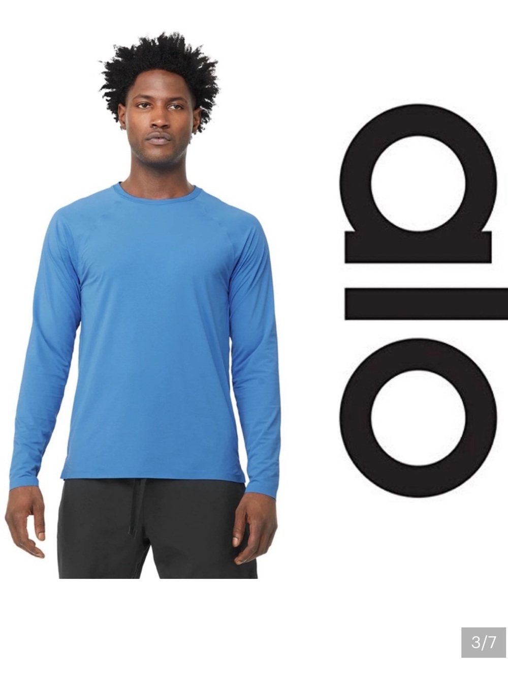 ALO Yoga Men’s Long Sleeve Crew in Sky Blue